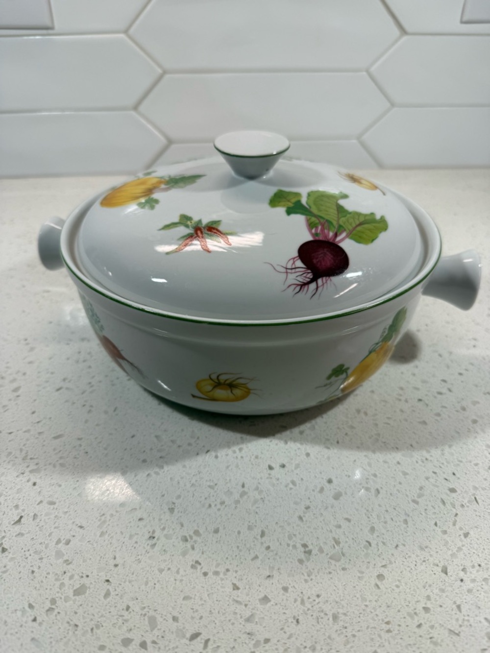 Vegetable Garden by Andrea Oven To Table Cookware #5552 8.5” Casserole Dish